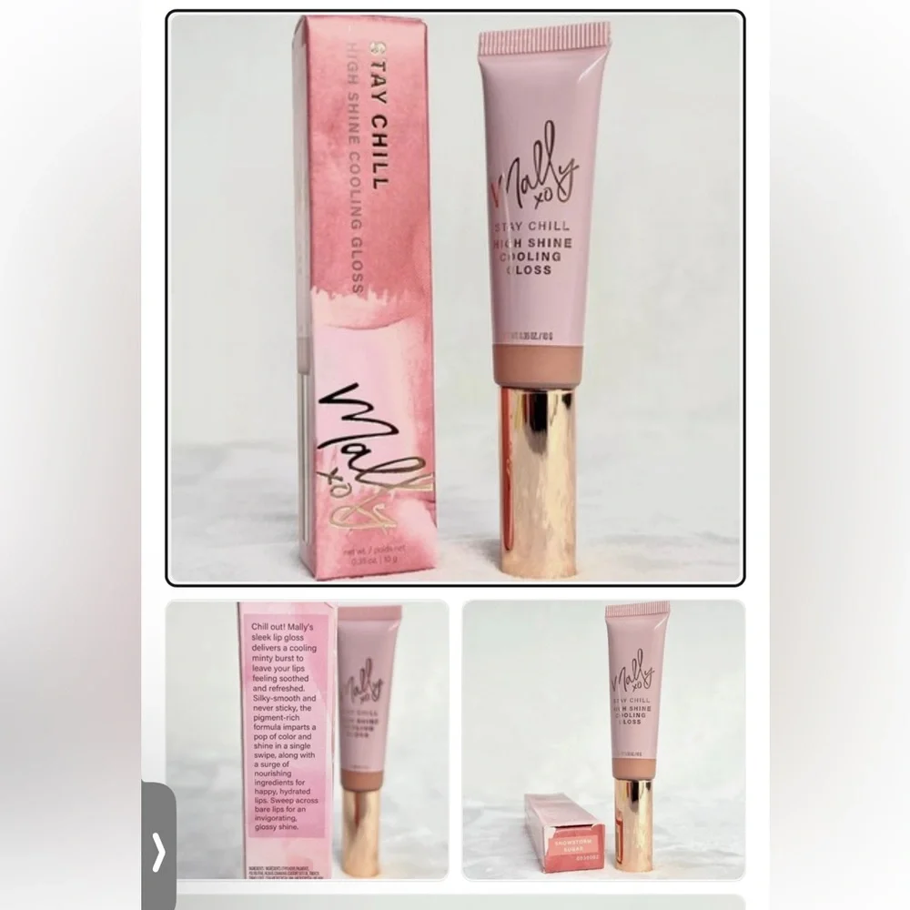 NIB Mally Beauty Stay Chill High Shine Cooling Gloss - SNOWSTORM SUGAR